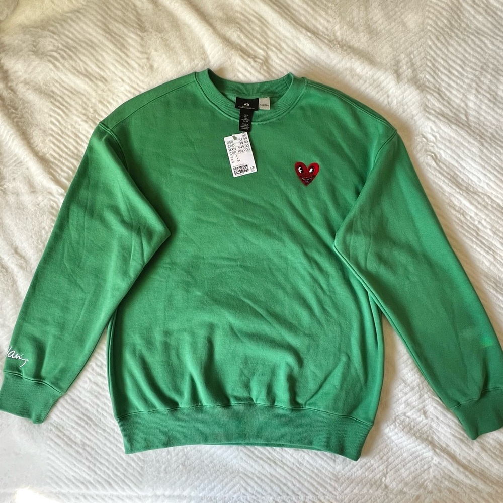 Keith Haring H&M Men’s Green Crewneck